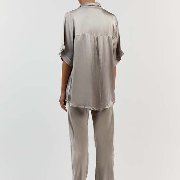 DISSH Simone Pewter Satin Bias Cut Pant - Picture 3 of 3